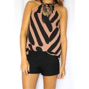 LOFT Black and Tan Halter Blouse size medium